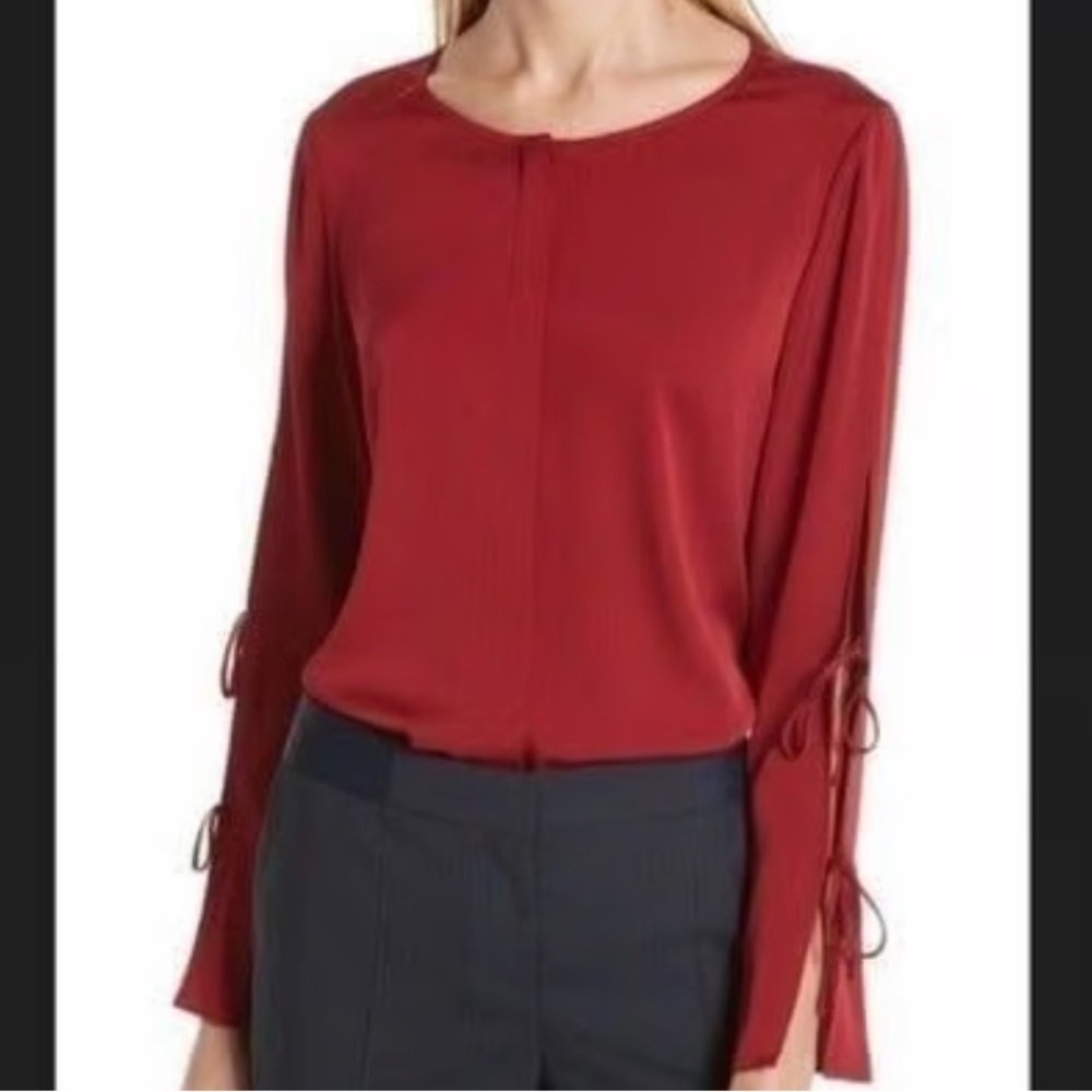 HUGO BOSS Rich Red Silk Blouse - Luxury Wear - Silk - Size 12